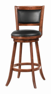 Coaster Broxton Upholstered Swivel Bar Stools Chestnut and Black (Set of 2) Model 101920
